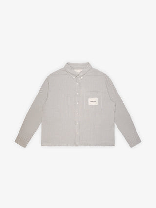 Distressed Farmer's Shirt Longsleeve - Olive Green