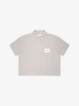Distressed Farmer's Shirt Shortsleeve - Olive Green