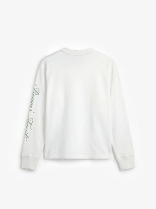 Distressed Script Logo Longsleeve - Off White