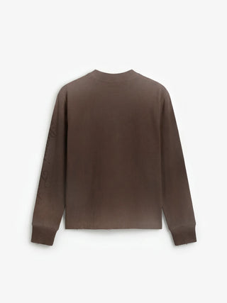 Distressed Script Logo Longsleeve - Washed Brown