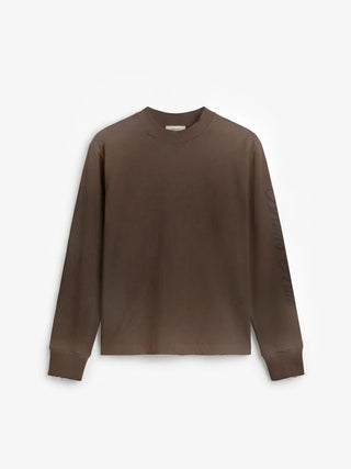 Distressed Script Logo Longsleeve - Washed Brown