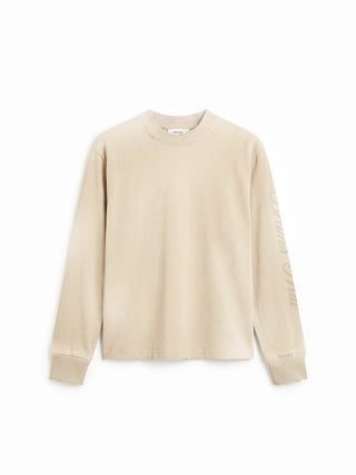 Distressed Script Logo Longsleeve - Washed Clay