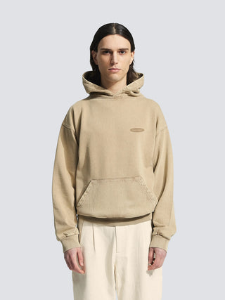 Distressed “F*ck Off” Hoodie - Washed Khaki
