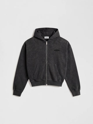 Distressed F*ck Off I'm Gardening Zipper Hoodie - Washed Black