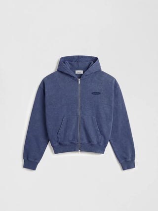 Distressed F*ck Off I'm Gardening Zipper Hoodie - Washed Midnight Blue