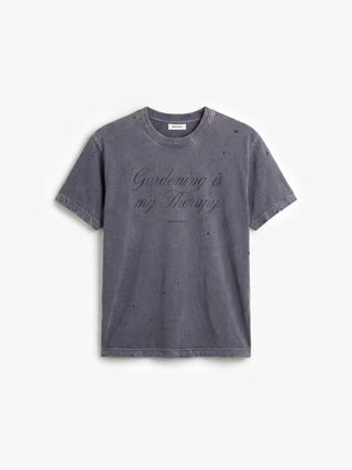 Distressed Quote T-shirt - Washed Shadow Black