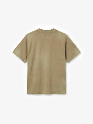 Distressed Script Logo T-shirt - Olive Green
