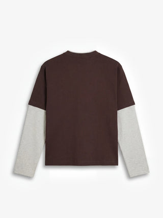 Double Layer T-shirt - Brown