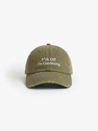 ''F*ck Off I’m Gardening'' Cap Distressed - Forrest Green