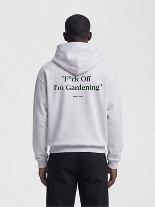 Distressed “F*ck Off” Hoodie - Grey Melange