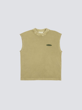 “F*ck Off I'm Gardening” Sleeveless T-Shirt Distressed - Olive Green