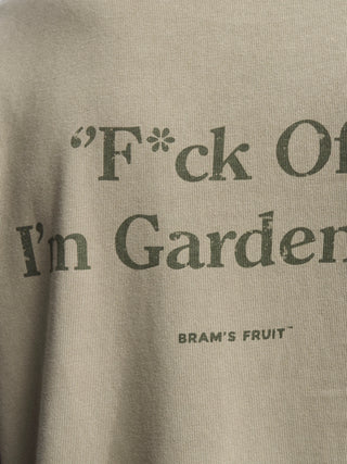 “F*ck Off I'm Gardening” T-Shirt Distressed - Washed Olive Green