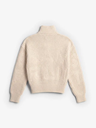 Fisherman Quarter Zip Knit - Beige