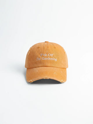 F*ck Off I'm Gardening Cap Distressed - World Cup Orange