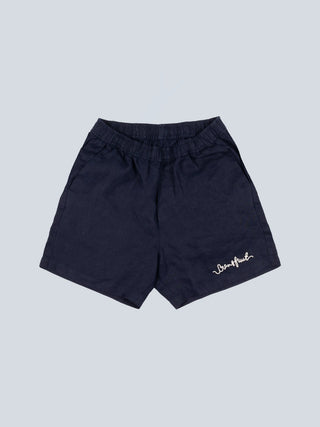 Garden Hose Linen Shorts -  Navy