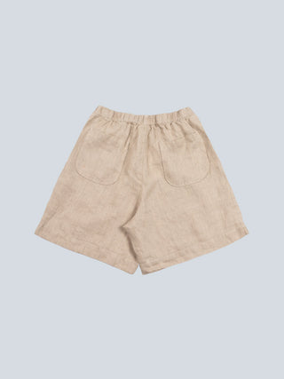 Garden Hose Linen Shorts -  Beige