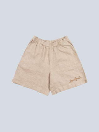 Garden Hose Linen Shorts -  Beige