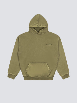 Cut & Sew “F*ck Off I'm Gardening” Hoodie - Washed Olive Green