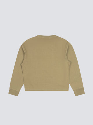 Garden Hose Chain Stitch Crewneck - Solid Olive Green
