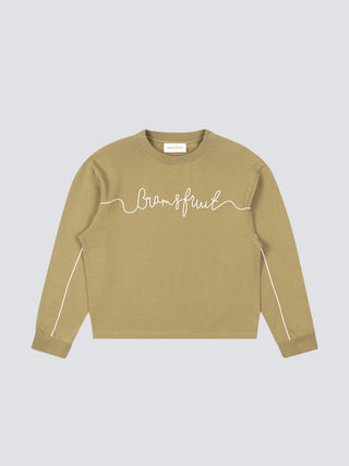 Garden Hose Chain Stitch Crewneck - Solid Olive Green