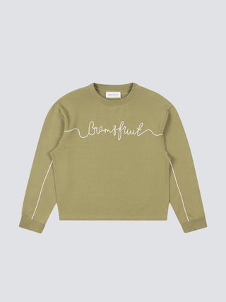 Garden Hose Chain Stitch Longsleeve - Solid Olive Green
