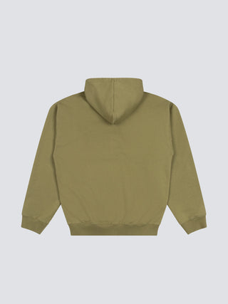 Garden Hose Chain Stitch Zipper Hoodie - Solid Olive Green