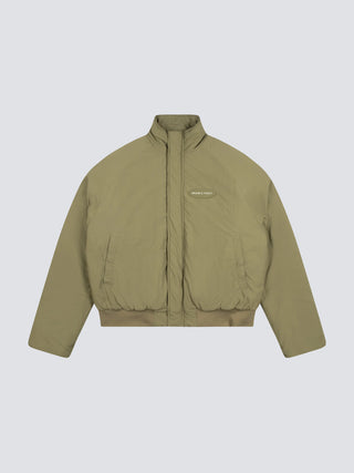Emblem Patch Padded Jacket - Green
