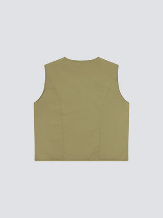 Emblem Patch Padded Vest - Green