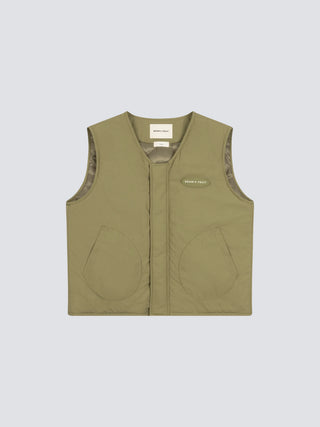 Emblem Patch Padded Vest - Green
