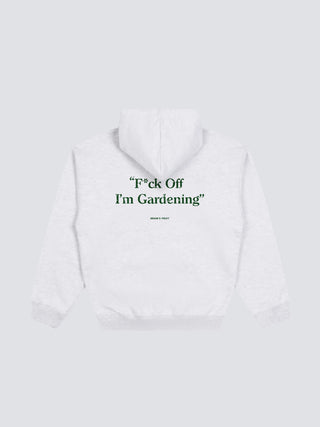 Distressed “F*ck Off” Hoodie - Grey Melange
