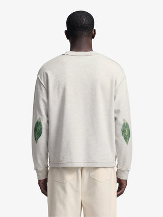 Distressed Leaf Longsleeve - Grey Melange