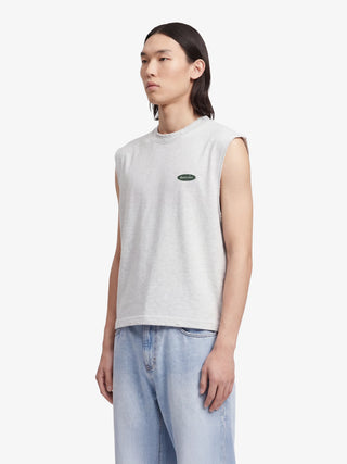 Distressed “F*ck Off I'm Gardening” Sleeveless T-shirt - Grey Melange