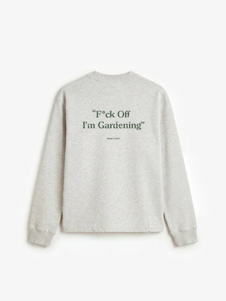 Distressed “F*ck Off I'm Gardening” Longsleeve - Grey Melange