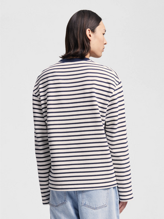 Varsity Striped Longsleeve - Navy