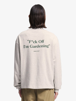 Distressed “F*ck Off I'm Gardening” Longsleeve - Grey Melange