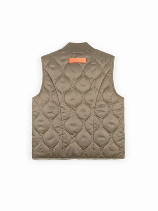 Reversible Padded Vest - Olive Green
