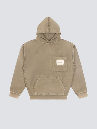 Chest Pocket Hoodie - Garment Dye Khaki