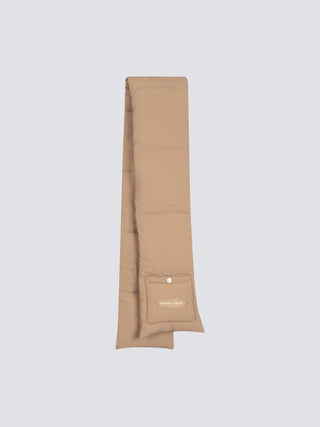 Emblem patch padded Scarf - Khaki