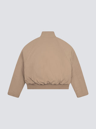 Emblem Patch Padded Jacket - Khaki