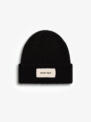 Distressed Label Beanie - Black