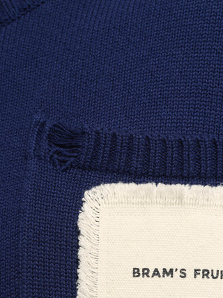 Distressed Chest Pocket Knit - Navy