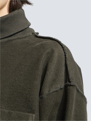 Turtle Neck Chest Pocket - Washed Charcoal