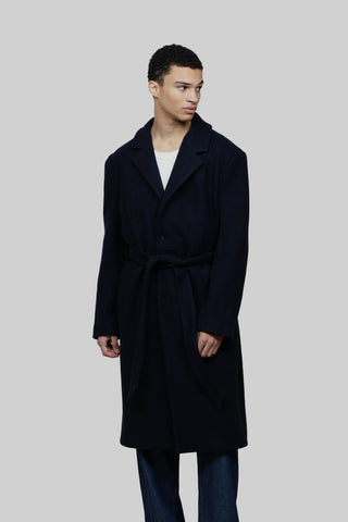 Rope wool coat - Navy