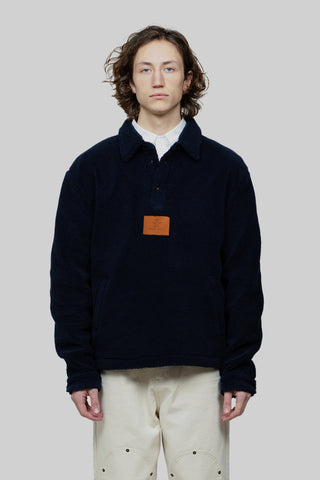 Fleece Pull-Over Polo - Navy