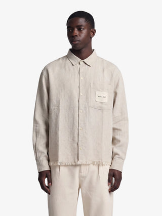 Distressed Linen Shirt Longsleeve - Natural Linen