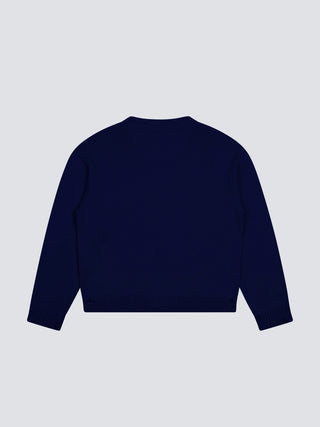Distressed Chest Pocket Knit - Navy