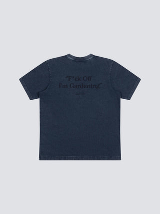 Distressed "F*ck Off I'm Gardening" T-shirt - Washed Midnight Blue