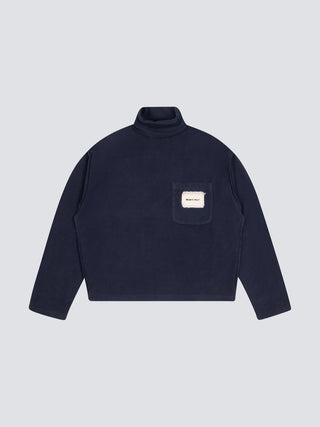 Turtle Neck Chest Pocket - Washed Midnight Blue