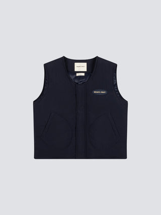 Emblem Patch Padded Vest - Navy