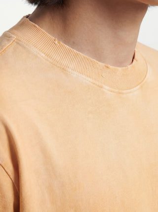 Distressed Big Lemon Outline T-shirt - Orange